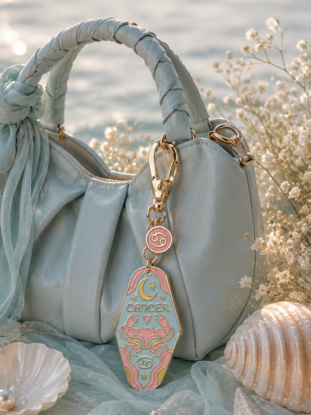 Cancer Zodiac Keychain Bag Charm